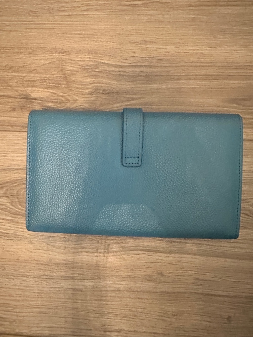 Blue leather H clutch - Picture 4 of 4